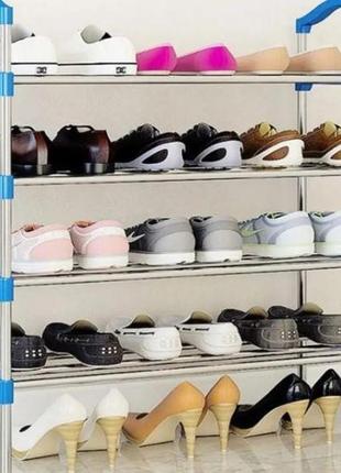 Полка для обуви shoe rack черного цвета на 4 яруса