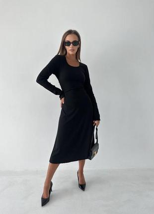 Плаття зі шнурівкою на спині + пов'язка в комплекті чорний