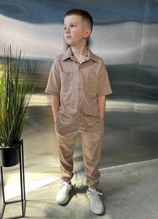 Ліній костюм для хлопчика штани і сорочка