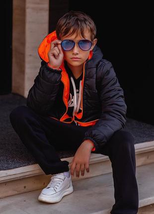 Куртка детская двухсторонняя 2206 "джордан" оранж9 фото