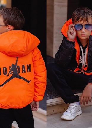Куртка детская двухсторонняя 2206 "джордан" оранж1 фото