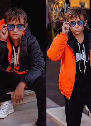 Куртка детская двухсторонняя 2206 "джордан" оранж5 фото