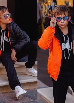 Куртка детская двухсторонняя 2206 "джордан" оранж2 фото