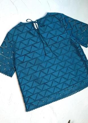 🎁1+1=3** шикарная насыщенно-бирюзовая блуза блузка marks&amp;spencer, размер 48 - 502 фото
