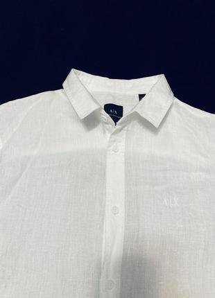 Armani рубашка лён оригинал белая брендовая