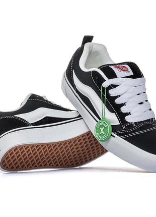 Мужские кеды vans knu skool black white топ модель vans knu skool отличное качество vans черно белые кеды