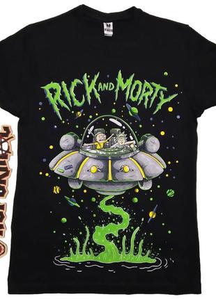 Футболка рік і морті "space adventure" (rick and morty), чорна, розмір s