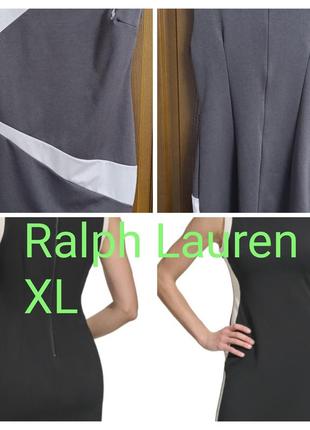 Двухцветное стильное нарядное и каждодневное платье с цепочкой украшением ralph lauren р.m-xxl пог 50-58 см, тянется ***