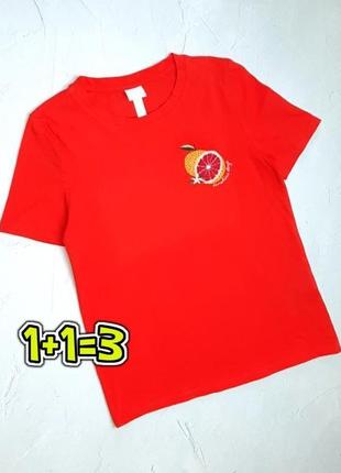 🎁1+1=3** фірмова яскрава помранчева футболка бавовна h&m, розмір 42 - 44