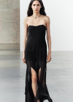 Невероятное черное полупрозрачное платье zara new2 фото