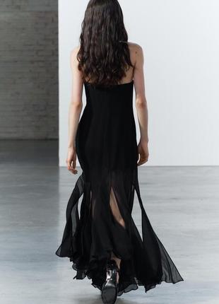 Невероятное черное полупрозрачное платье zara new4 фото