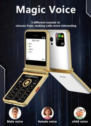 Servo p20 retro flip  складний мобільний телефон 4 sim карти 2g  ліхтарик , сотовий, розкладачка10 фото