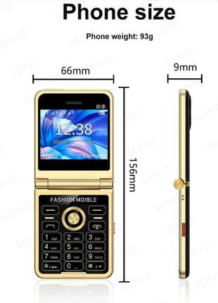 Servo p20 retro flip  складний мобільний телефон 4 sim карти 2g  ліхтарик , сотовий, розкладачка9 фото