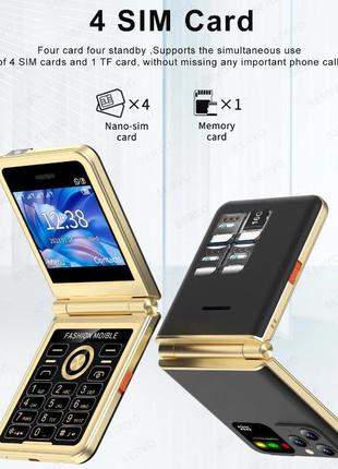 Складной мобильный телефон servo a50 pro retro flip mobile 2 sim карты 2g, фонарик