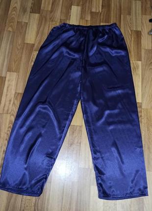 Атласные брюки фиолетовый цвет размер 16-18 из полиэстера