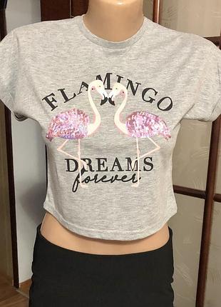 Детская футболка с фламинго