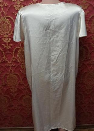 Біла атласна нічна сорочка4 фото