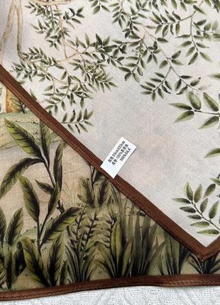 Жіноча хустка silk natural принт тварини в джунглях, 53*53 см4 фото