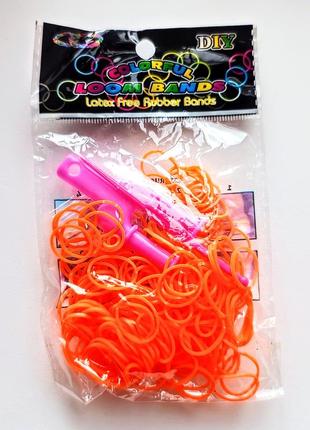 Набір резинок для плетіння finding резиночки для плетіння браслетів гачки рогатка помаранчеві