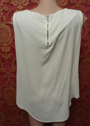 Белая блуза украшена камушками размер l размер l4 фото