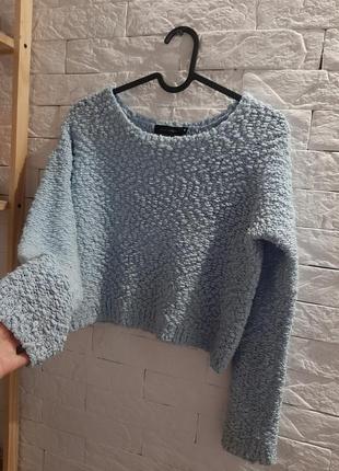 Вкорочений светр ніжно блакитний xxs-xs new look