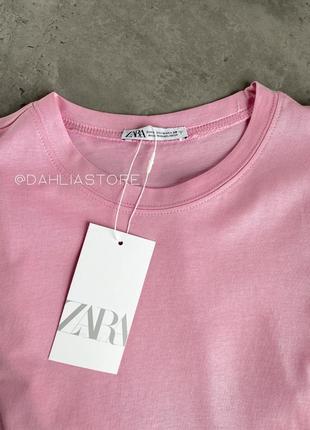 Базовая хлопковая футболка свободного кроя zara2 фото