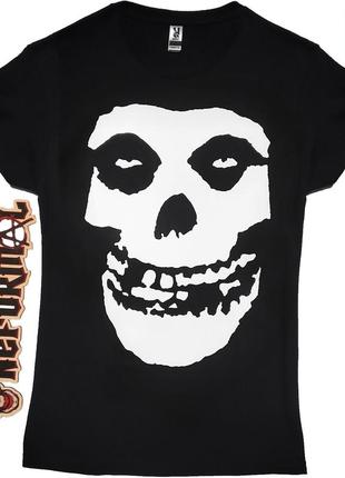 Футболка misfits skull logo черная, размер m