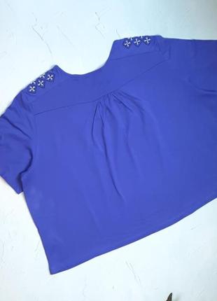 🎁1+1=3** стильная синяя натуральная женская футболка вышиванка, размер 58 - 602 фото