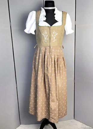 Женское платье лён коттон винтаж ретро женский дирндль стиль австрийский австрийское длинное