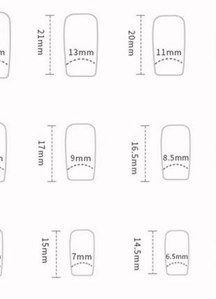 Накладные ногти 24 шт. для маникюра + 24 клеевых стика для типс - квадрат4 фото