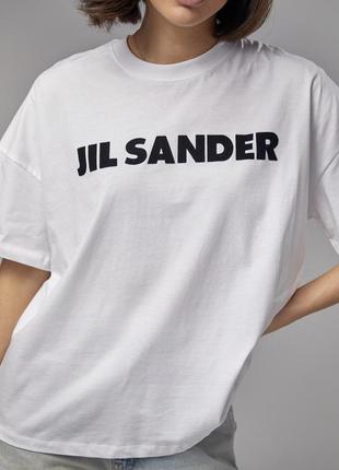 Футболка с надписью jil sander