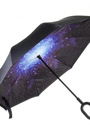 Парасолька жіноча up-brella зоряне небо чорно-синя (2907-9214)