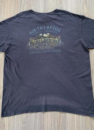 Мужская винтажная хлопковая футболка с принтом harley davidson southampton3 фото