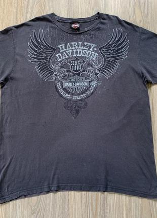Мужская винтажная хлопковая футболка с принтом harley davidson southampton2 фото