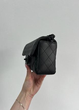 Классическая женская сумка chanel брендована шанель черная мягкая натуральная кожа, черна цепочка ю, хит продаж4 фото