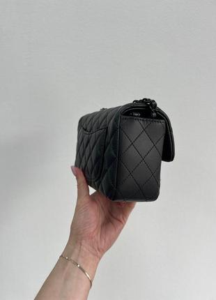 Классическая женская сумка chanel брендована шанель черная мягкая натуральная кожа, черна цепочка ю, хит продаж6 фото