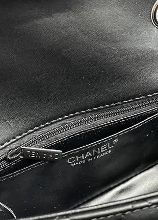 Классическая женская сумка chanel брендована шанель черная мягкая натуральная кожа, черна цепочка ю, хит продаж5 фото