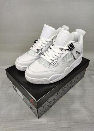 Кросівки nike air jordan 4 all white чоловічі 41-46