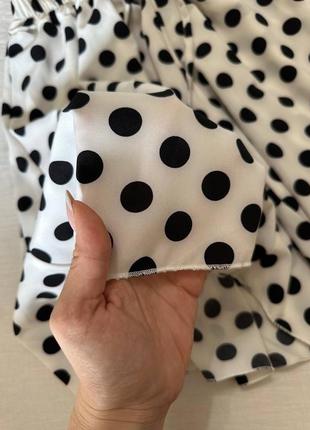 Спідниця-шорти юбка міні в горох горошок5 фото
