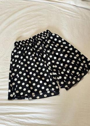 Спідниця-шорти юбка міні в горох горошок7 фото