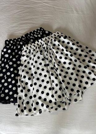 Спідниця-шорти юбка міні в горох горошок1 фото