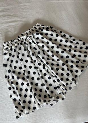 Спідниця-шорти юбка міні в горох горошок6 фото