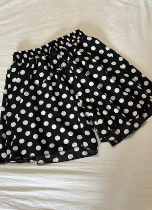 Спідниця-шорти юбка міні в горох горошок4 фото