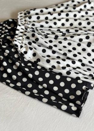 Спідниця-шорти юбка міні в горох горошок3 фото