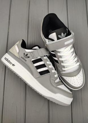 Чоловічі кросівки adidas forum low gray white black