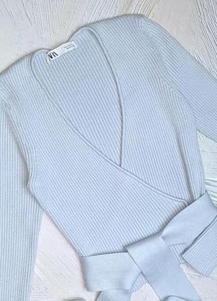 💝2+1=4 фирменный нежно-голубой женский свитер zara, размер 44 - 464 фото