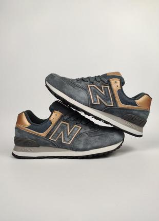 Кроссовки new balance 574 gray golden