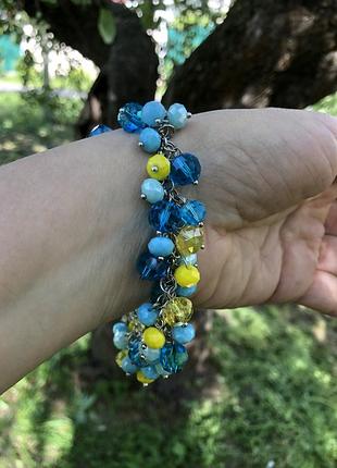 Браслет желто-голубой