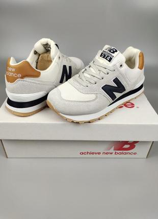 Кросівки new balance 574 light gray yellow