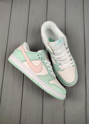 Кроссовки женские nike sb dunk low white mint pink